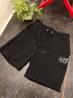 Off-White - L/AB Core Diagonal Sweat Shorts - Black - Size M - Like New